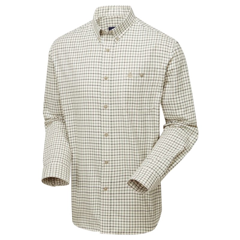 Pheasant Flannel Shirt Beige/Green